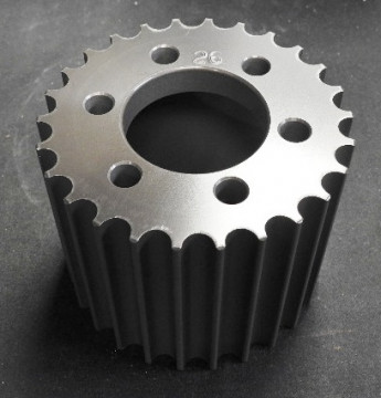 AD-13-9  26 TOOTH 13.9 MM X 3.5" WIDE  HTD BLOWER PULLEY  BILLET 6061 HARD ANODIZED
